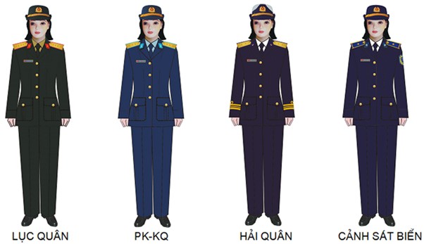 Quân phục thường dùng vào mùa đông của nữ sĩ quan